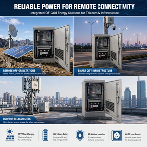 Armoire <span class=keywords><strong>d</strong></span>'énergie multi-usages haute efficacité 1000W 3000W avec supports de montage et hub de communication <span class=keywords><strong>satellite</strong></span> intégré 100Ah 400Ah - Product Image 3