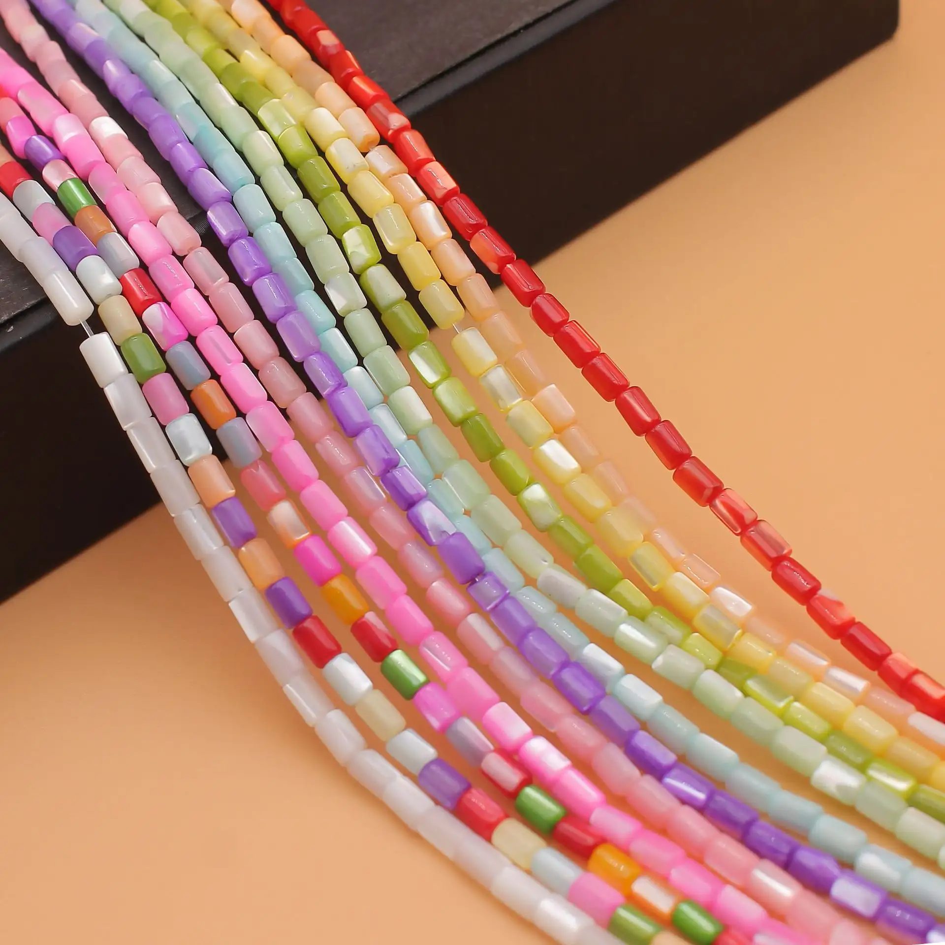 3*5mm 천연 다채로운 원통형 바다 쉘 스페이서 비즈 보석 만들기 DIY 팔찌 목걸이 선물 액세서리 도매