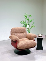 Fauteuil d'appoint pivotant rétro, style italien minimaliste, avec housse amovible et lavable, rembourrage en duvet, confort doux