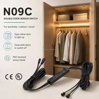 Interrupteur à capteur double porte 12V 24V, contrôle d'éclairage d'armoire à deux capteurs, encastré 8mm pour éclairage automatique de placard N09C-0