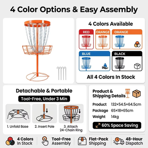 OEM ODM Cesto Portatile Professionale per <span class=keywords><strong>Disc</strong></span> <span class=keywords><strong>Golf</strong></span> con Catena a 24 Fili in Metallo, Resistente alla Ruggine, per Esterni, Spedizione Veloce - Product Image 3