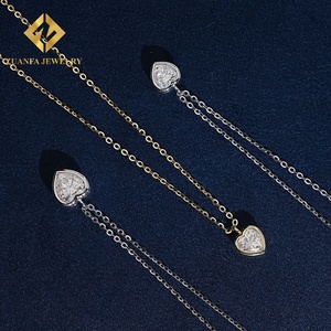 Collar de Plata 925 con Dijes de Corazón y Moissanita, Joyería Moderna con Certificado GRA, Regalo para Mujer - Product Image 5