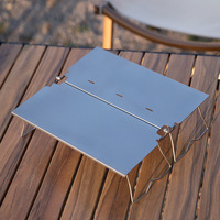 Table de barbecue pliante en titane pur pour l'extérieur, portable, légère, écologique, pour le camping, rangement, 2-3 personnes