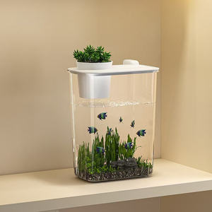 Aquarium pour Betta de décoration d'intérieur intelligent de petite taille pour ordinateur de bureau aux États-Unis 2026, taille personnalisée 1,5 2 10 15 30 gallons, réservoir à poissons en acrylique transparent à vendre - Product Image 6