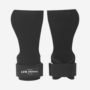 Empuñaduras con logotipo personalizado, correas resistentes de elevación para dominadas, levantamiento de potencia de <span class=keywords><strong>PU</strong></span> con muñequera acolchada de microfibra