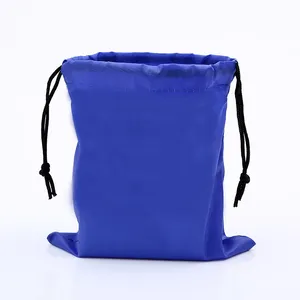 Toptan oem kullanımlık mavi küçük 190T küçük naylon büzgü ipli çanta polyester