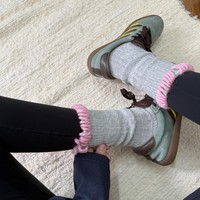 Chaussettes unies antibactériennes pour femmes, tricotées à la main, avec revers personnalisé, écologiques et à séchage rapide, vente en gros OEM