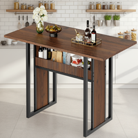 Table à manger moderne de 47,2 pouces pour 4 personnes, table de cuisine avec rangement, plateau en bois d'ingénierie, assemblage facile, noyer