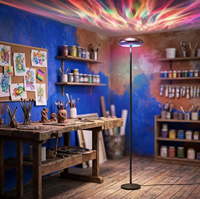 Lámpara de Pie Inteligente RGBIC de 180 cm, Luz Vertical Todo en Uno con Iluminación de Tres Zonas, Perfecta para Todos los Momentos Cálidos y Alegres