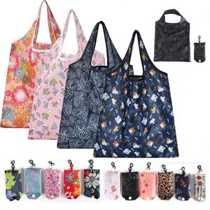Washable Reusable Custom Cartoon Pattern Polyester Promotional Advertising Tote Easy Carry <b>Foldable</b> Open Shopping <b>Bag</b> - Product Image 1