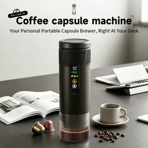 เครื่องชงกาแฟเอสเพรสโซแบบพกพาขนาดเล็ก ใช้พลังงานจาก USB ความจุแบตเตอรี่ 7500mAh พร้อมหน้าจอ LED สำหรับใช้ในบ้านและนอกบ้าน - Product Image 1