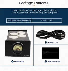 Filtre de puissance <span class=keywords><strong>audio</strong></span> Hi-Fi BOALECO P4 haut de gamme avec prise US, réduction de bruit, filtre de puissance CA 110V-230V, purificateur, protection contre les surtensions avec VU - Product Image 6