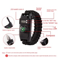 Montre tactique de survie d'aventure en plein air Bracelet Paracord pour camping et excursions Matériau polyester durable