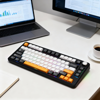 Hot Swappable 82 Keys Gaming Keyboard with Side RGB PBT Keycaps Pink Switch Mechanical Keyboard for Laptop PC Gamer Keyboard
