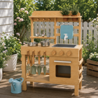 Ensemble de cuisine de jardin Montessori personnalisable OEM ODM avec fonction de plantation, maisonnette en bois sur mesure pour enfants pour le jardin