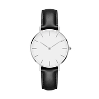 Jam Tangan Wanita Custom Merk 316L Casing Baja Tahan Karat Tahan Air Dial Putih Matt Klasik Minimalis Ultra Tipis untuk Wanita