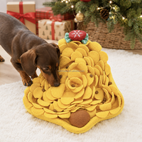 MoMoPaw 2026 Tapis de Sniffing pour Chien en Feutre de Luxe, Personnalisé, avec Clochette de Noël, pour Entraînement IQ et Alimentation Lente, Lavable