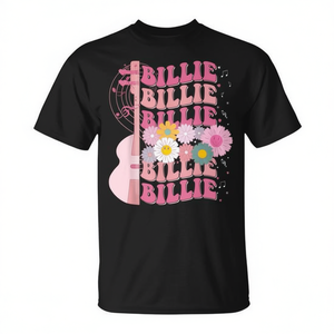 T-shirt personnalisé Billie rétro groovy des années 80 pour filles - Product Image 2