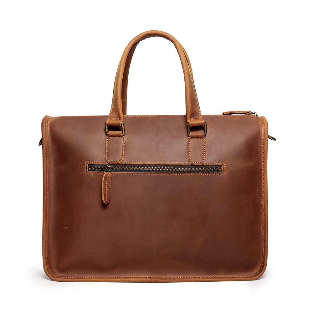 Men's Vintage Leather Messenger Bag For 15.6" Laptop | Waterproof Briefcase With Multiple Pockets, Adjustable Strap