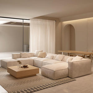 EU OEM Modern Living Room <b>Sofas</b> <b>Set</b> L Shaped Reclinable Large Luxury Microfiber Fabric Sectional Soft Villa - Product Image 3
