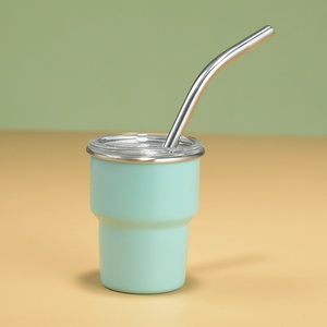 Nuovo Eco in acciaio inox singolo doppio muro 3oz Mini auto Tumbler portatile paglia liquore tazza per acqua birra tè vino per i regali - Product Image 6