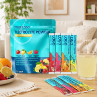 Sachets de poudre d'électrolytes en vrac pour marques privées OEM, boissons électrolytiques saveurs variées, supplément alimentaire pré-entraînement pour adultes