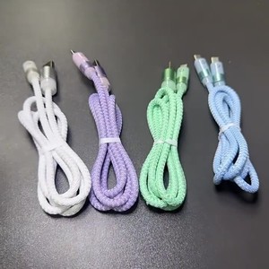 Cable de datos tipo C, carga rápida de 66W, velocidad de transmisión de 480Mbps para teléfono móvil con diseño trenzado y carcasa transparente - Product Image 2