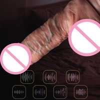 Dildo Vibrador Realista Retráctil y Calefactable, Juguetes Sexuales para Adultos, Masajeador Femenino, Dildo de Silicona Enorme y Realista