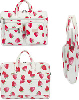 Sac d'ordinateur portable personnalisable à motif de fraise, grande capacité et étanche, design portable, adapté au campus et aux scénarios quotidiens