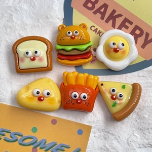 Aimants de réfrigérateur en forme de hamburger et de frites de dessin animé, aimants de réfrigérateur Kawaii, autocollants pour tableau blanc, aimants décoratifs pour réfrigérateur - Product Image 3