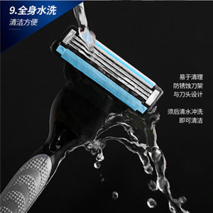 Triple Edge <b>Razor</b> <b>Blades</b> 4 Pack Manual Replacement Heads Imported Stainless Steel For Men Shaving - Product Image 4