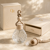 Bouteille diffuseur de parfum pour voiture en verre, style coquille classique, vide, 14 ml, pour huiles essentielles, avec suspension, personnalisable