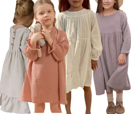 Robe de soirée en coton à manches longues, Style européen, personnalisé, Boutique de printemps, mode enfants, jupe pour filles