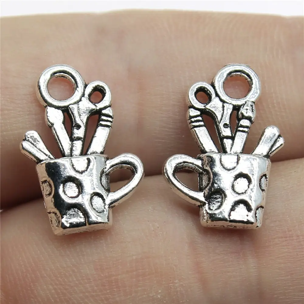 100pcs/bag 19x11mm Antique Silver Plated Zinc Alloy Pen Case Charms Pendants ABD-C12227