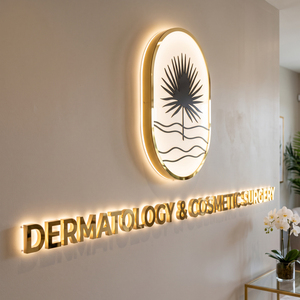 Enseigne lumineuse en métal doré en acier inoxydable, enseigne publicitaire LED extérieure pour entreprise, enseigne LED murale avec logo 3D personnalisé - Product Image 2