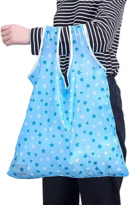 Custom Reusable <b>Foldaway</b> Shopping Tote <b>Bag</b> 210D Polyester - Product Image 3