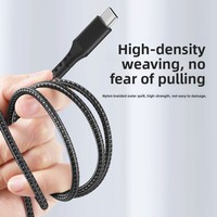 Naylon Örgülü Kılıflı ve Saf Bakır İletkenli USB Type-C Hızlı Şarj Veri Kablosu (Cep Telefonları ve Tabletler için)