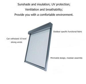 Persianas Enrollables Motorizadas Resistentes al Viento para Pérgola, Ajustables, para Exteriores, Protección Solar, Persianas Enrollables de Tela, Ventana Francesa, Estilo Romano - Product Image 1