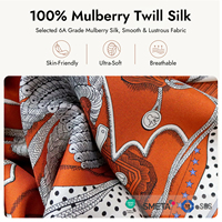Foulard carré 100% Soie de Mûrier Double Face Imprimé Paisley Bandana Faible MOQ Échantillonnage Rapide en 7 Jours Châle de Cou Tendance pour Femme