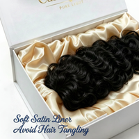 Luxuriöse Faltbare Geschenkbox mit Magnetverschluss Laminierung Individueller Druck Perückenbox mit Weichem Satin-Futter Verhindert Haarverheddern