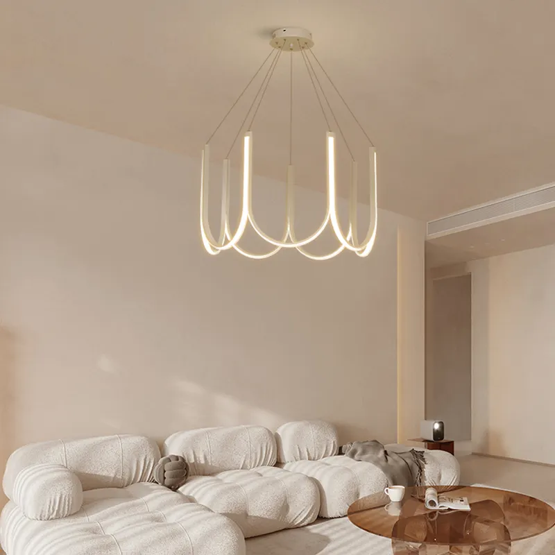 George Nordic Simple Black White Chandelier Modern Creative Design Pendant Lamp Bedroom Living Room Decor Iron LED Pendant Light