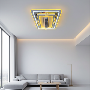 Ventilateur de <span class=keywords><strong>plafond</strong></span> moderne sans pales avec lumière LED, profil bas, montage encastré, moteur <span class=keywords><strong>silencieux</strong></span> pour chambre, salon, hôtel, restaurant - Product Image 3