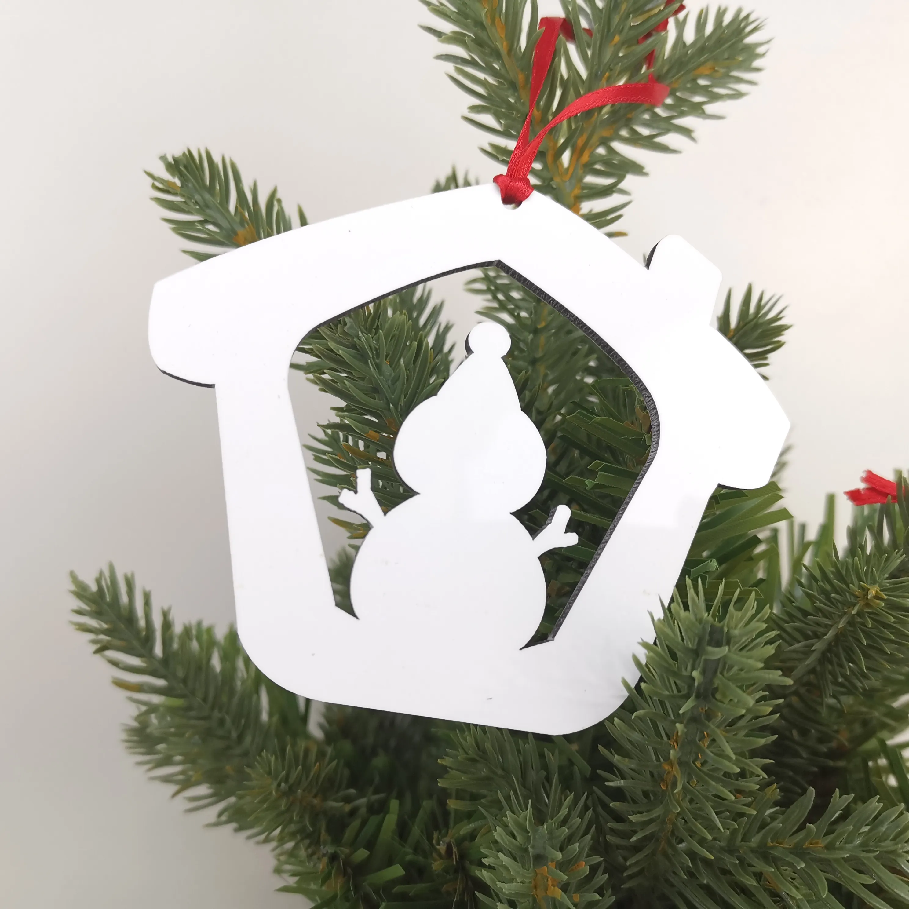 Mdf Sublimatie Kerst Ornamenten In De Vorm Van Kerstmissneeuwman Hut Zijn Gebruikt Om De Kerstboom
