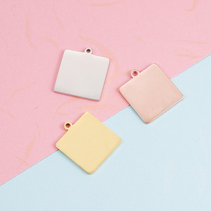 Fabricante de acero inoxidable etiqueta cuadrada personalizada grabado ID Etiqueta de <span class=keywords><strong>perro</strong></span> en blanco para llavero etiqueta encanto pendientes COLLAR <span class=keywords><strong>COLGANTE</strong></span> - Product Image 5
