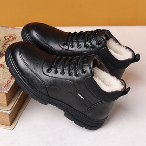 Botas de Invierno para Hombre, de Piel Auténtica, con Punta Redonda, Forro de Piel, Suela de Goma, Botas para la Nieve - Product Image 2