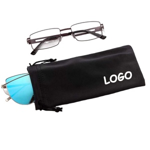 Custom Logo Eyeglass Soft Cloth Pouch Printed White Gray Black Soft Eyeglasses Bag Microfiber Sunglasses Pouch - Product Image 1
