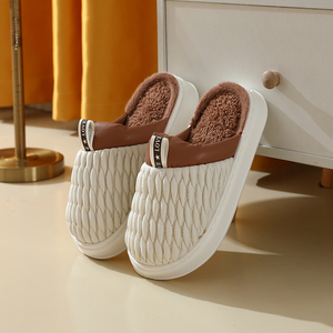 Venta al por mayor talón zapatillas planas Mujer invierno interior zapatillas <span class=keywords><strong>casa</strong></span> suave algodón zapatillas para mujer - Product Image 2