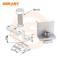 Soeasy Aluminium 6005-T5 Eloxierte Solar-Dach- und Bodenmontagestrukturen Clip PV-Panel-Endklemmen