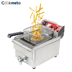 Friteuse Professionnelle Robuste à Panier Unique, Comprend des Paniers à Friture et un Couvercle de Nuit Électrique ou à Gaz - Product Image 2