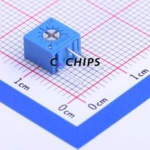 Résistance/potentiomètre réglable 3362W-1-504LF, composant traversant (THT)-3P, 7x6,6 mm, résistance 500 kOhm, 10 %, 500 mW, 100 ppm/ ℃ - Product Image 1